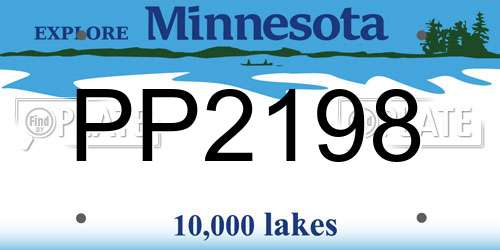 PP2198 Minnesota License Plate