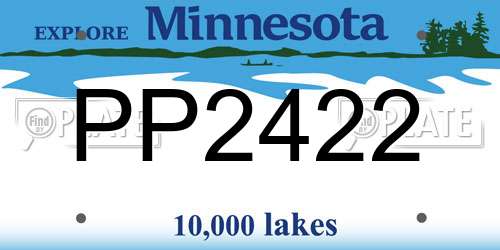 PP2422 Minnesota License Plate