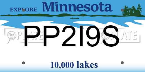 PP2I9S Minnesota License Plate