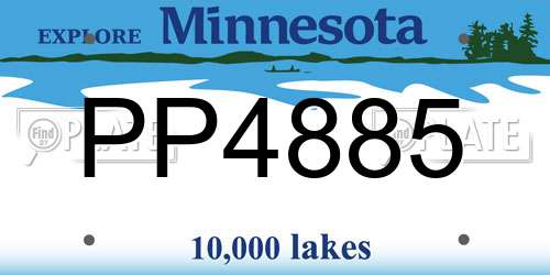 PP4885 Minnesota License Plate