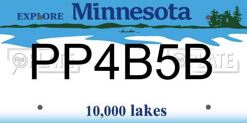 PP4B5B Minnesota License Plate