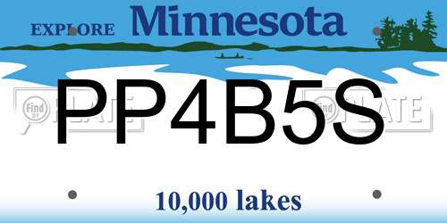 PP4B5S Minnesota License Plate
