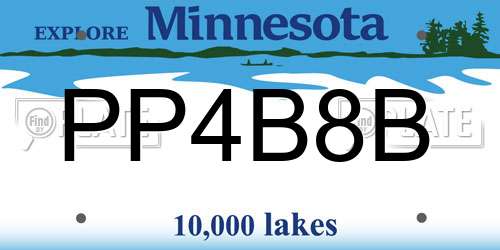 PP4B8B Minnesota License Plate