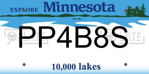 PP4B8S Minnesota License Plate