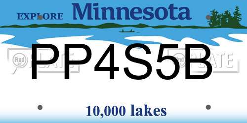 PP4S5B Minnesota License Plate