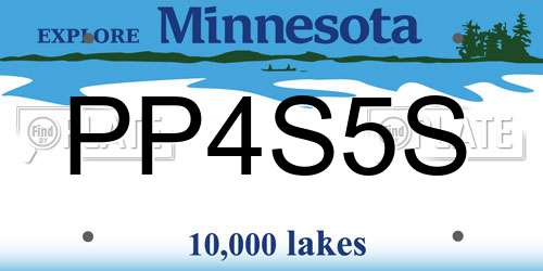 PP4S5S Minnesota License Plate