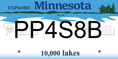 PP4S8B Minnesota License Plate