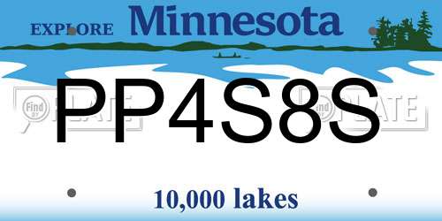 PP4S8S Minnesota License Plate