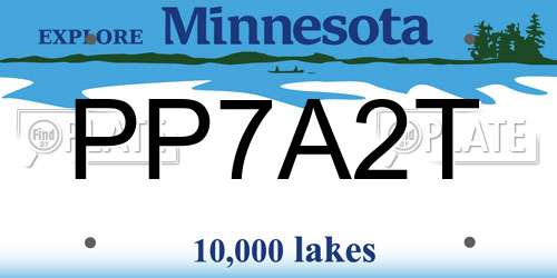 PP7A2T Minnesota License Plate