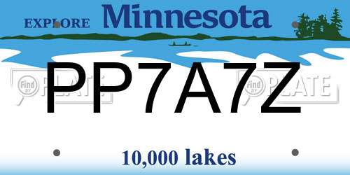 PP7A7Z Minnesota License Plate