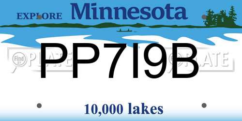 PP7I9B Minnesota License Plate