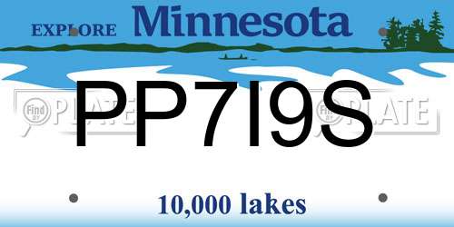 PP7I9S Minnesota License Plate