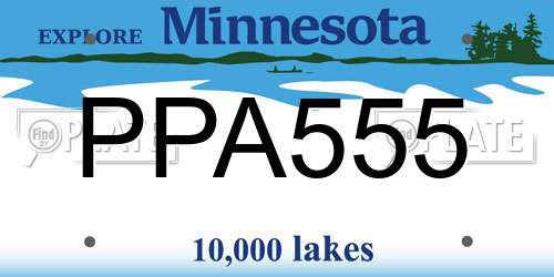 PPA555 Minnesota License Plate
