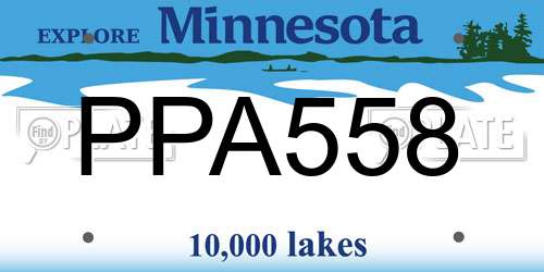 PPA558 Minnesota License Plate