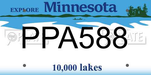 PPA588 Minnesota License Plate