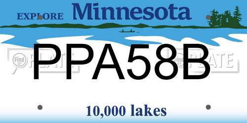 PPA58B Minnesota License Plate