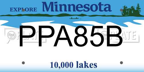 PPA85B Minnesota License Plate