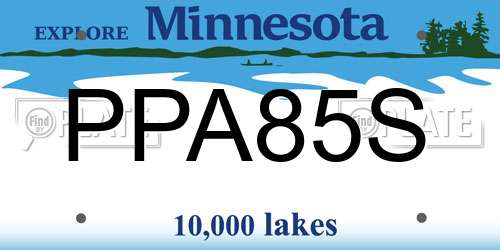PPA85S Minnesota License Plate