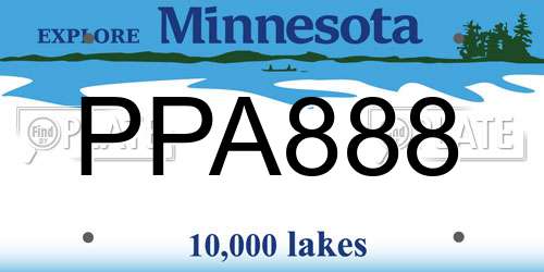 PPA888 Minnesota License Plate