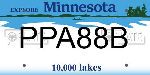 PPA88B Minnesota License Plate