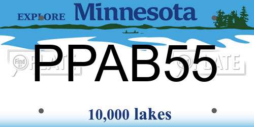 PPAB55 Minnesota License Plate