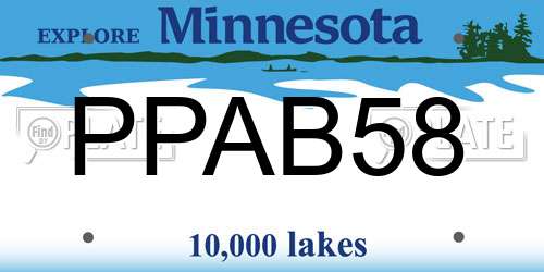 PPAB58 Minnesota License Plate