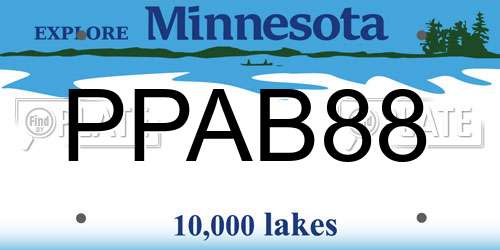 PPAB88 Minnesota License Plate
