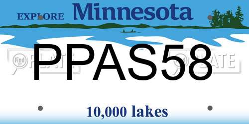 PPAS58 Minnesota License Plate