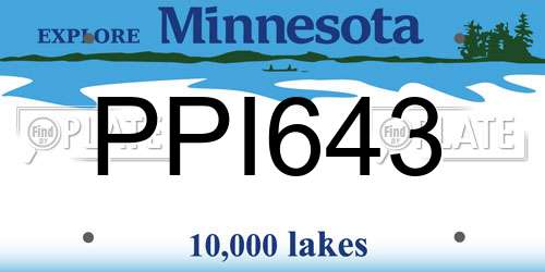 PPI643 Minnesota License Plate