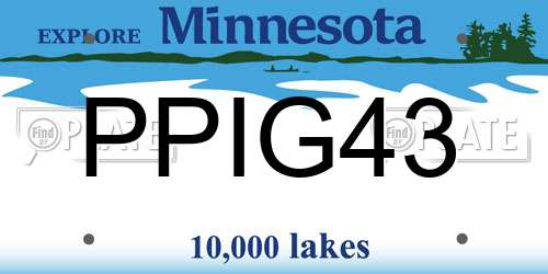 PPIG43 Minnesota License Plate