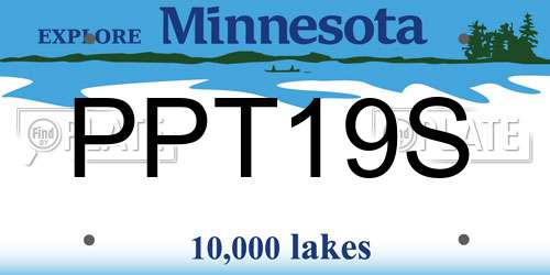 PPT19S Minnesota License Plate