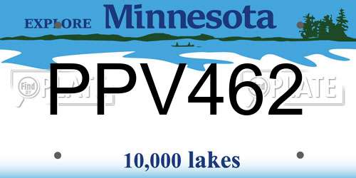 PPV462 Minnesota License Plate