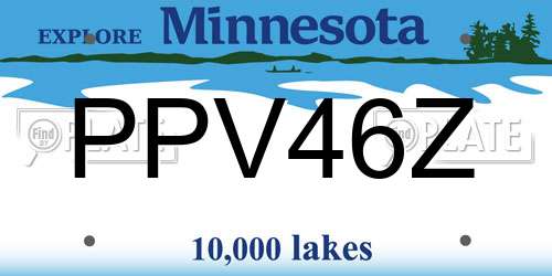 PPV46Z Minnesota License Plate
