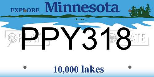 PPY318 Minnesota License Plate