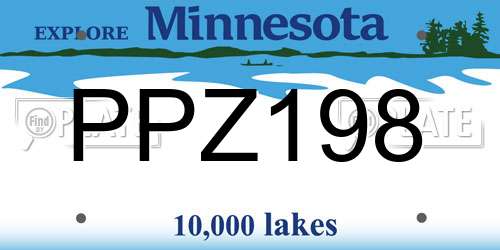 PPZ198 Minnesota License Plate