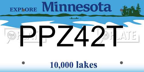 PPZ42T Minnesota License Plate