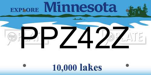 PPZ42Z Minnesota License Plate