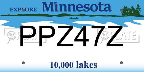 PPZ47Z Minnesota License Plate