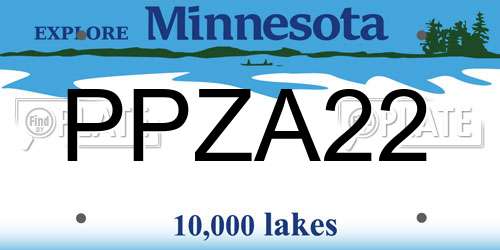 PPZA22 Minnesota License Plate