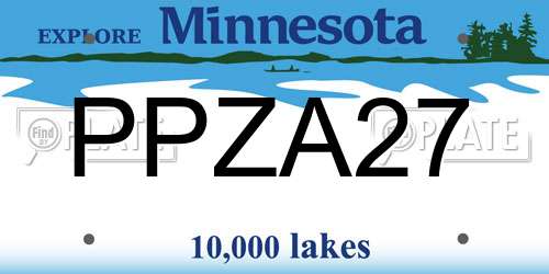 PPZA27 Minnesota License Plate