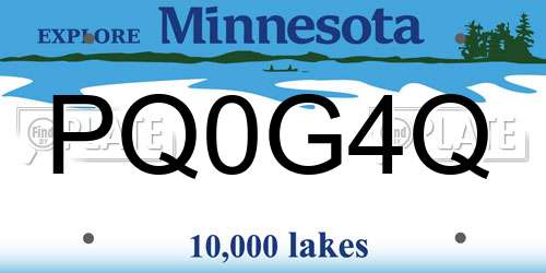 PQ0G4Q Minnesota License Plate