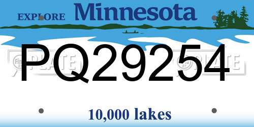 PQ29254 Minnesota License Plate