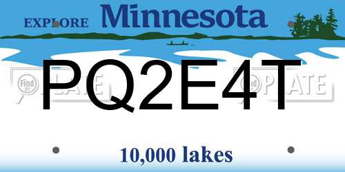 PQ2E4T Minnesota License Plate
