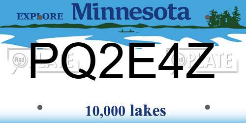 PQ2E4Z Minnesota License Plate