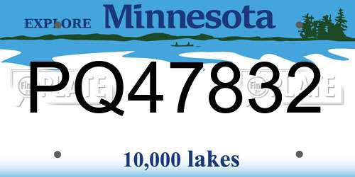 PQ47832 Minnesota License Plate