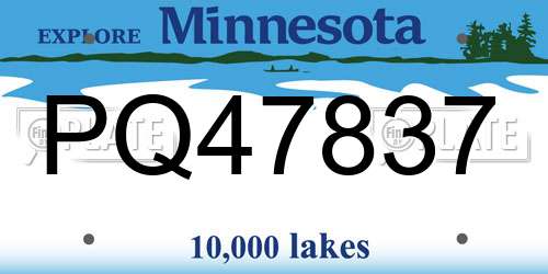PQ47837 Minnesota License Plate
