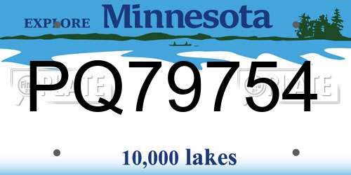 PQ79754 Minnesota License Plate