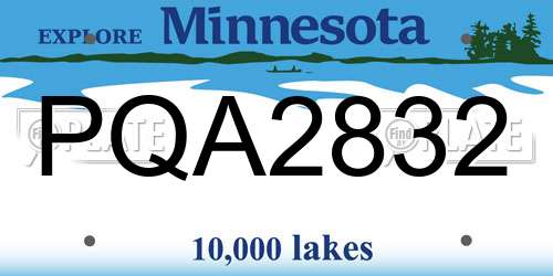 PQA2832 Minnesota License Plate