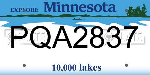 PQA2837 Minnesota License Plate