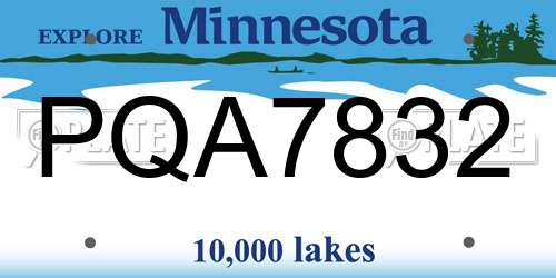 PQA7832 Minnesota License Plate